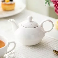 White Porcelain Teapot 11 Ounce Tea for One Set 1 Piece Teacup and Saucer by MALACASA 13 White Porcelain Teapot 11 Ounce Tea for One Set 1 Piece Teacup and Saucer by MALACASA -Cookware Sales Shop white malacasa tea kettles sweet time 009 44 1000