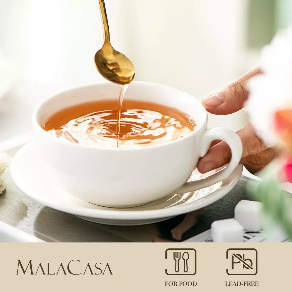 White Porcelain Teapot 11 Ounce Tea for One Set 1 Piece Teacup and Saucer by MALACASA 5 White Porcelain Teapot 11 Ounce Tea for One Set 1 Piece Teacup and Saucer by MALACASA - Image 3