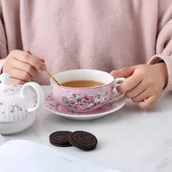 Porcelain Tea Pot Set for One 11 Ounce Teapot 1 Piece Teacup and Saucer Set by MALACASA 17 Porcelain Tea Pot Set for One 11 Ounce Teapot 1 Piece Teacup and Saucer Set by MALACASA -Cookware Sales Shop white with pattern malacasa tea kettles sweet time 012 31 1000