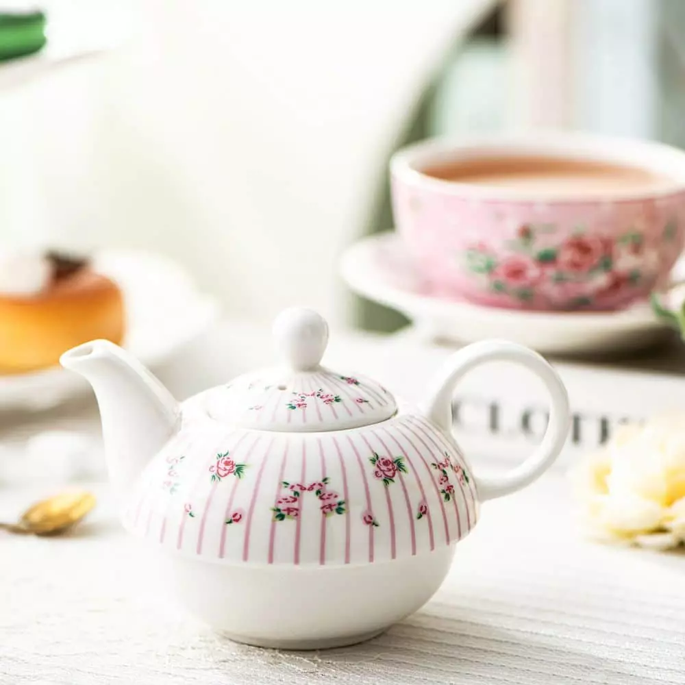 Porcelain Tea Pot Set for One 11 Ounce Teapot 1 Piece Teacup and Saucer Set by MALACASA 7 Porcelain Tea Pot Set for One 11 Ounce Teapot 1 Piece Teacup and Saucer Set by MALACASA - Image 5