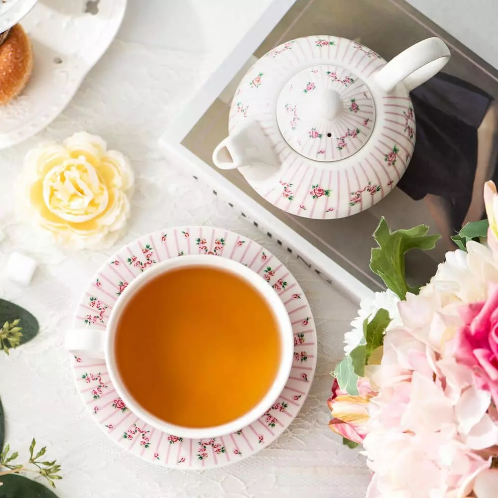 Porcelain Tea Pot Set for One 11 Ounce Teapot 1 Piece Teacup and Saucer Set by MALACASA 9 Porcelain Tea Pot Set for One 11 Ounce Teapot 1 Piece Teacup and Saucer Set by MALACASA - Image 7