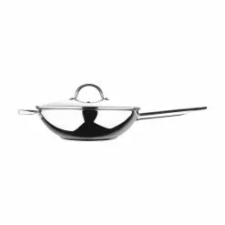 12 in. Stainless Steel Nonstick Stir Fry Pan with Lid by BERGNER 14 12 in. Stainless Steel Nonstick Stir Fry Pan with Lid by BERGNER -Cookware Sales Shop woks stir fry pans bgus10111sts fa 1000