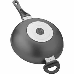 11 inch Titanium Coated Aluminum NonStick Wok Pan in Gray with Glass Lid by Context 8 11 inch Titanium Coated Aluminum NonStick Wok Pan in Gray with Glass Lid by Context -Cookware Sales Shop woks stir fry pans ctwok11t lidgr 4f 1000