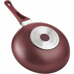 11 in. Red Titanium Coated Aluminum Non-Stick Wok with Glass Lid by CONTEXT 7 11 in. Red Titanium Coated Aluminum Non-Stick Wok with Glass Lid by CONTEXT -Cookware Sales Shop woks stir fry pans ctwok11t lidrd 4f 1000