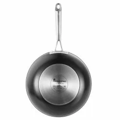 Large 11 in. Black Aluminum Durable Wok by MasterPRO -Cookware Sales Shop woks stir fry pans mpus13003blk 1f 1000