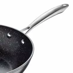 Large 11 in. Black Aluminum Durable Wok by MasterPRO -Cookware Sales Shop woks stir fry pans mpus13003blk 76 1000