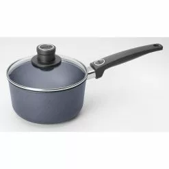 Diamond LITE Induction 2.2 qt. Cast Aluminum Nonstick Sauce Pan in Gray with Glass Lid by Woll