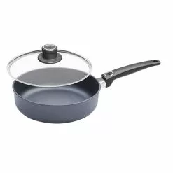 Diamond LITE Induction 2.6 qt. Cast Aluminum Nonstick Saute Pan in Gray with Glass Lid by Woll