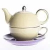 Porcelain Tea Set for One Mixed Colors Glazed Teapot Teacup and Saucer(Yellow and Purple) by Artvigor -Cookware Sales Shop yellow and purple artvigor tea kettles art cc010 64 1000